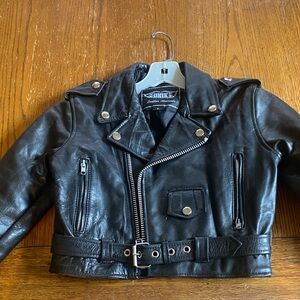 Kids leather biker jacket.